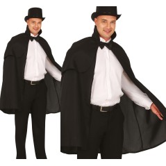 Capa negra con cuello de caballero 100 cm-Tus Disfraces