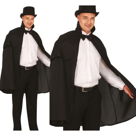 Capa negra con cuello de caballero 100 cm-Tus Disfraces