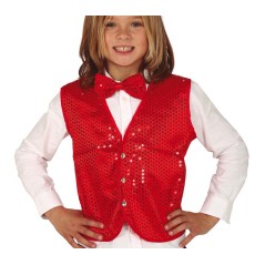 Chaleco Rojo infantil con lentejuelas para niño-Tus disfraces baratos