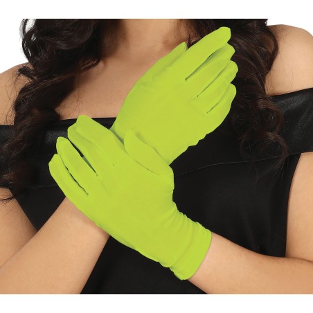 Guantes verde lima cortos 20 cm-Tus disfraces baratos