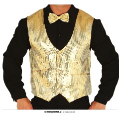 Chaleco lentejuelas oro para hombre-Tus disfraces baratos