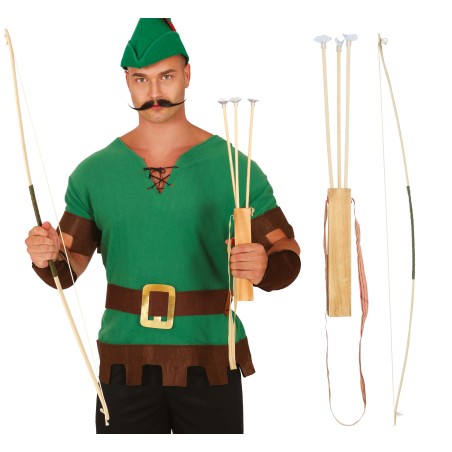 Arco de 105 cm con 3 flechas robin hood-Tus disfraces baratos