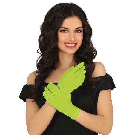 Guantes verde lima cortos 20 cm