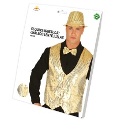 Chaleco lentejuelas oro para hombre-Tus disfraces baratos