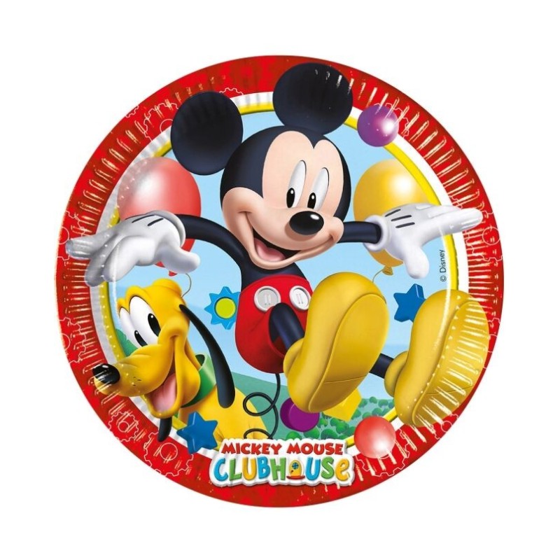 Platos Mickey Mouse cumpleaños 8 uds 20 cm