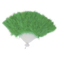 Abanico plumas verde 16 palas-Tus disfraces baratos
