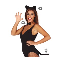 Conjunto gatita 3 piezas diadema cola pajarita