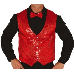 Chaleco lentejuelas rojo para hombre-Tus disfraces baratos