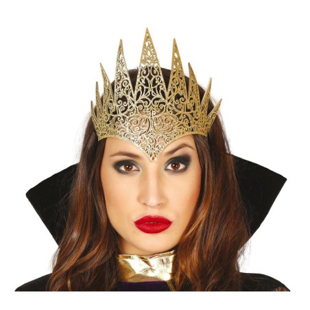 Diadema reina malvada en color oro malefica