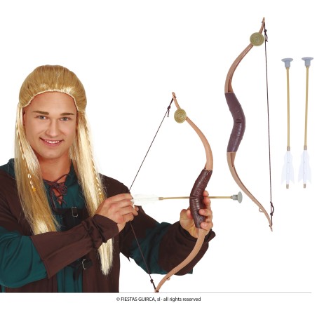 Arco medieval 58 cm con dos flechas-Tus disfraces baratos