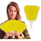Abanico plumas amarillo 16 palas