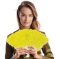 Abanico plumas amarillo 16 palas