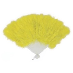 Abanico plumas amarillo 16 palas-Tus disfraces baratos