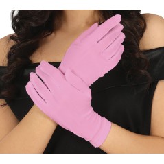 Guantes rosa cortos 20 cm-Tus disfraces baratos