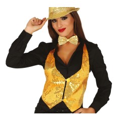 Chaleco lentejuelas oro para mujer