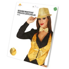 Chaleco lentejuelas oro para mujer-Tus disfraces baratos