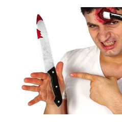 Cuchillo de cocina con sangre 30 cm para halloween