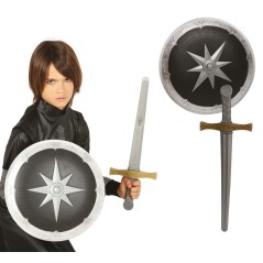 Escudo medieval de 35 cm y espada 50 cm medieval infantil-Tus disfraces baratos