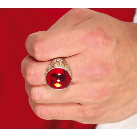 Anillo con rubi rojo para vampiro o conde-Tus disfraces baratos