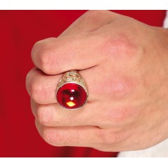 Anillo con rubi rojo para vampiro o conde
