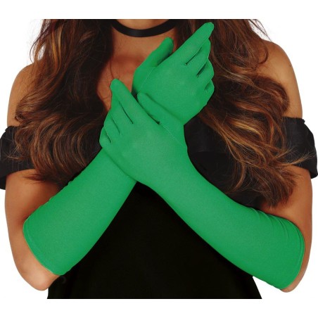 Guantes verdes largos 42 cm
