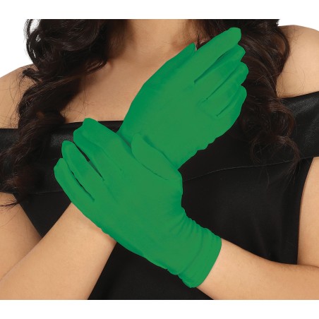 Guantes verde cortos 20 cm-Tus disfraces baratos
