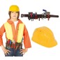 Cinturon obrero con herramientas y casco infantil