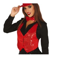 Chaleco lentejuelas rojo para mujer