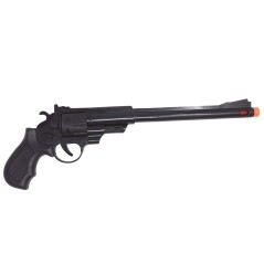 Pistola vaquera negra cañon largo de 43 cm revolver-Tus disfraces baratos