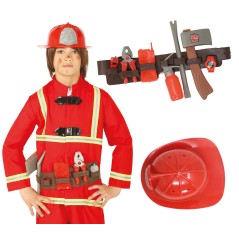 Cinturon de bombero con casco y accesorios-Tus disfraces baratos