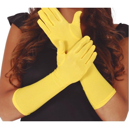 Guantes amarillos largos 42 cm-Tus disfraces baratos