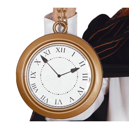 Reloj bolsillo con cadena gigante 20 cm conejo blanco alicia