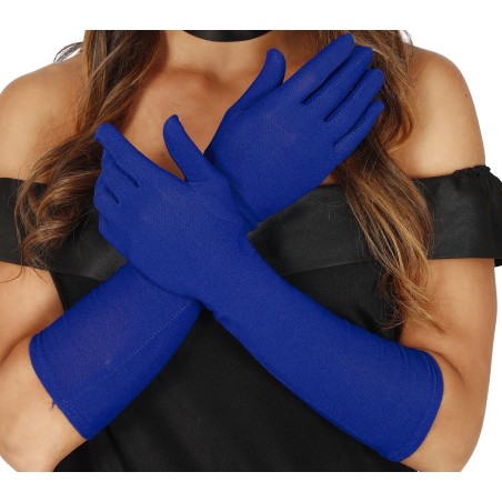 Guantes azul marino largos 42 cm-Tus disfraces baratos