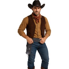 Carturchera vaquero negra de piel