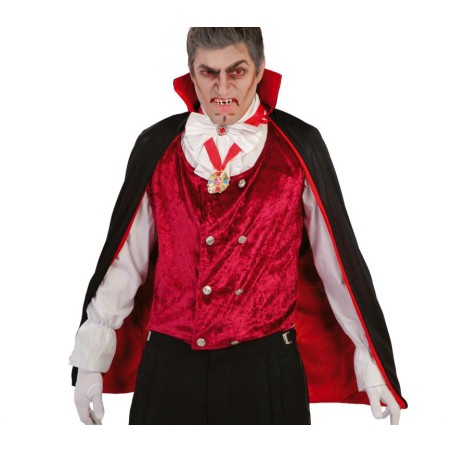Capa vampiro 90 cm negro-rojo