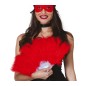 Abanico plumas rojo  16 palas