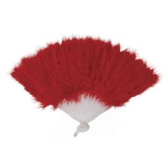 Abanico plumas rojo  16 palas-Tus disfraces baratos