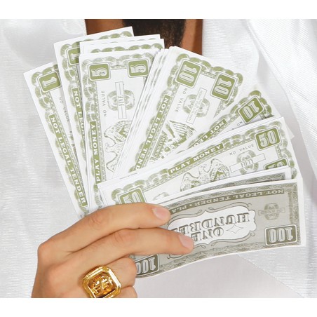 Billetes dolares bolsa 75 unidades-Tus disfraces baratos