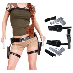 Cartuchera doble con pistolas-Tus disfraces baratos