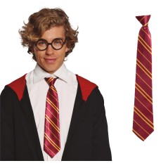 Corbata mago roja rayas 45 cm harry-Tus Disfraces Baratos