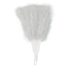 Abanico plumas blanco 16 palas-Tus disfraces baratos