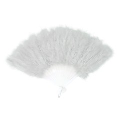 Abanico plumas blanco 16 palas-Tus disfraces baratos
