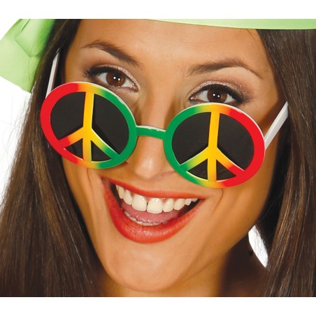 Gafas hippie simbolo paz multicolor años 60.-Tus disfraces baratos online