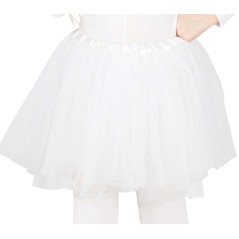 Tutu infantil blanco 30 cm para niña-Tus disfraces baratos