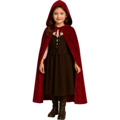 Capa roja con capucha infantil 100 cm-Tus Disfraces