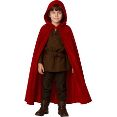 Capa roja con capucha infantil 100 cm-Tus Disfraces