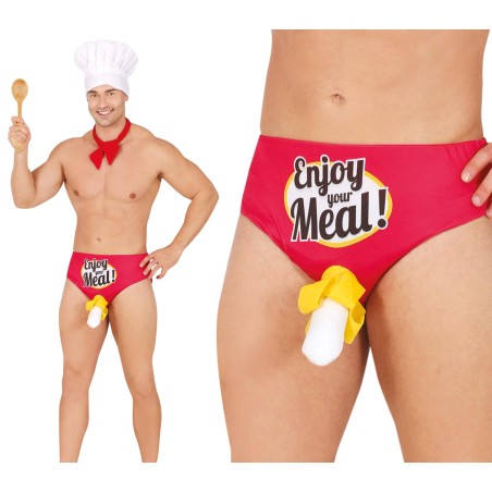 Calzoncillo gracioso Enyoy your meal adulto-Tus Disfraces Baratos