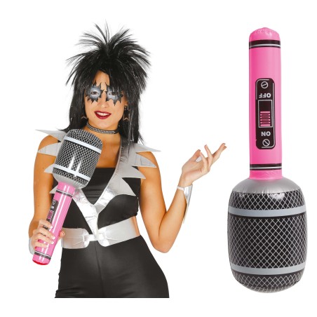 Microfono hinchable 45 cm cantante star-Tus disfraces baratos