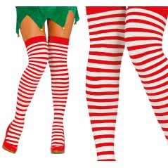 Medias a rayas rojas y blancas pippi o payaso-Tus disfraces baratos