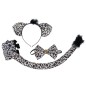 Conjunto leopardo 3 piezas diadema cola pajarita